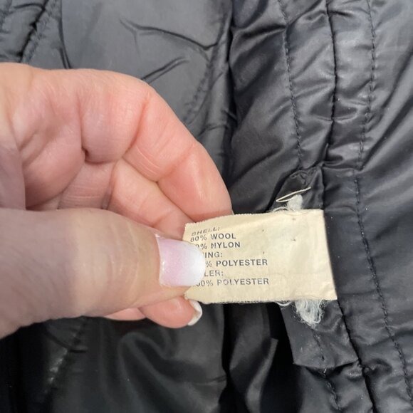 Vintage Y2K Gap Men's Wool Blend Jacket Size XL Black Full Zip Quilted Lining - Picture 10 of 13